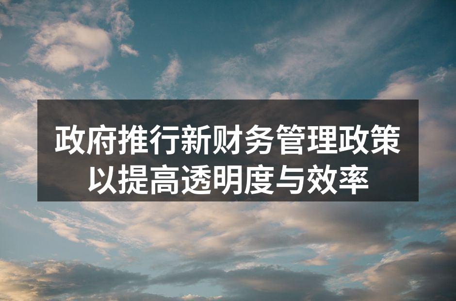 政府推行新财务管理政策以提高透明度与效率