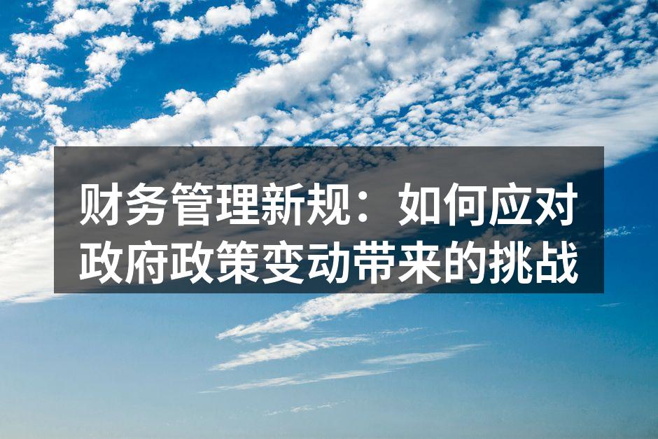 财务管理新规：如何应对政府政策变动带来的